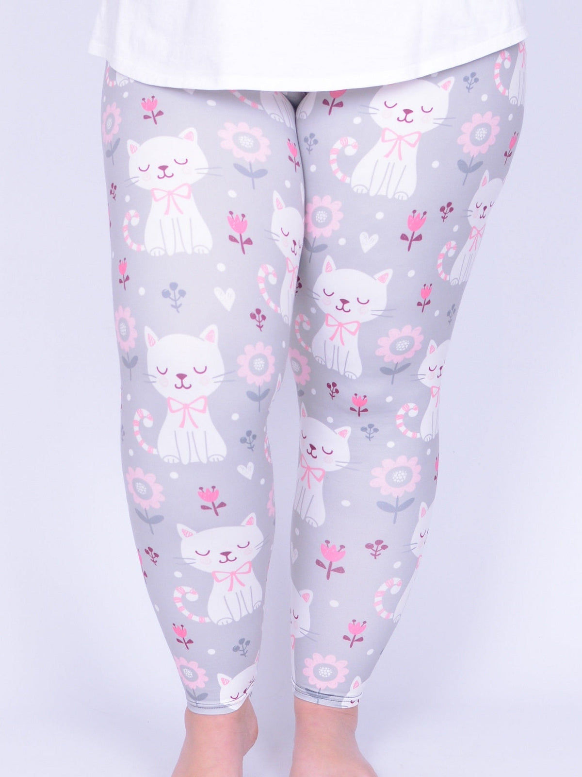 Leggings - Cute Cats/Kittens - L41, Trousers, Pure Plus Clothing, Lagenlook Clothing, Plus Size Fashion, Over 50 Fashion