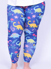 Leggings - Dinosaurs - L45, Trousers, Pure Plus Clothing, Lagenlook Clothing, Plus Size Fashion, Over 50 Fashion