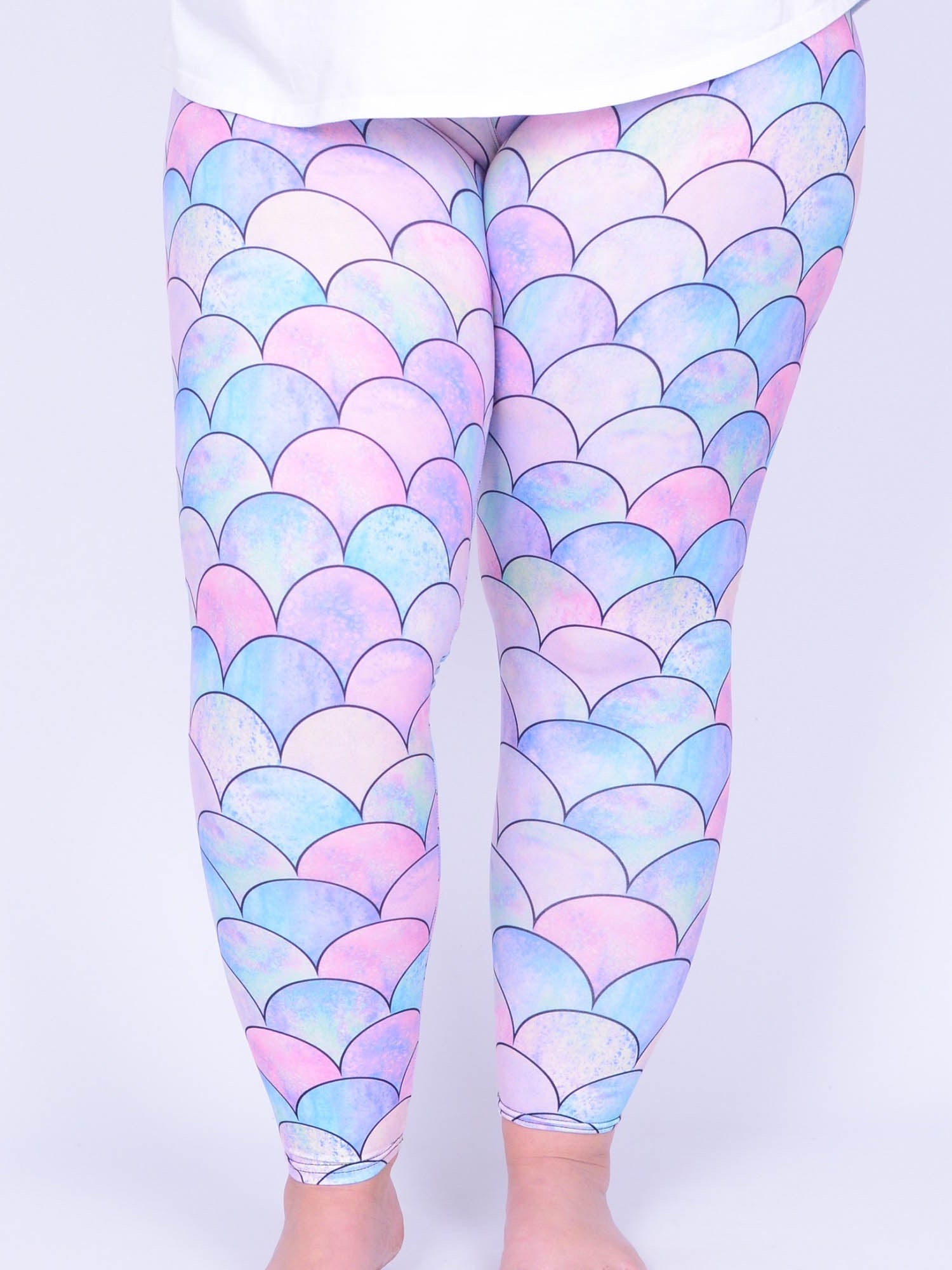 Leggings - Mermaid Scales - L50, Trousers, Pure Plus Clothing, Lagenlook Clothing, Plus Size Fashion, Over 50 Fashion