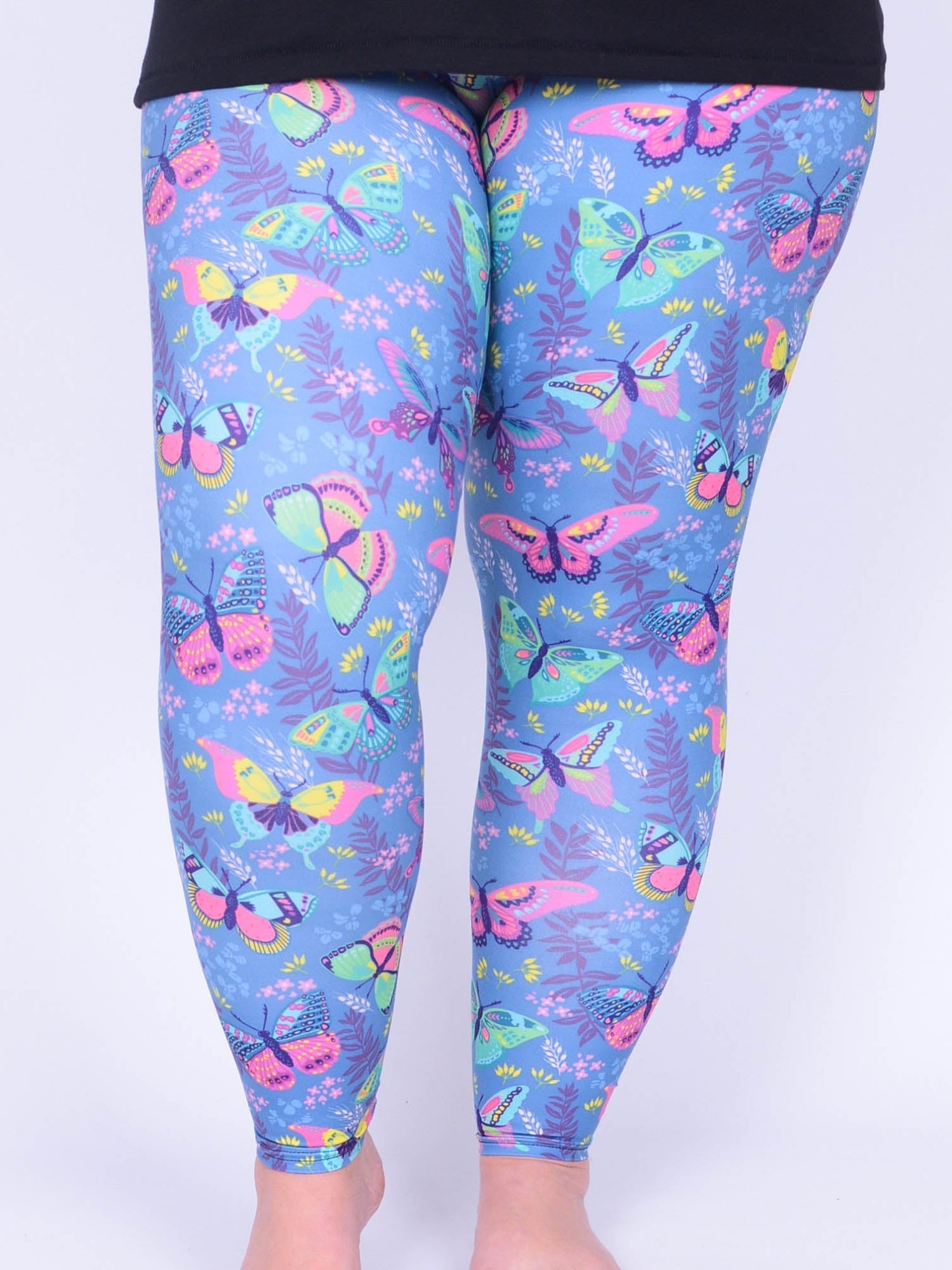 Leggings - Butterflies - L5, Trousers, Pure Plus Clothing, Lagenlook Clothing, Plus Size Fashion, Over 50 Fashion