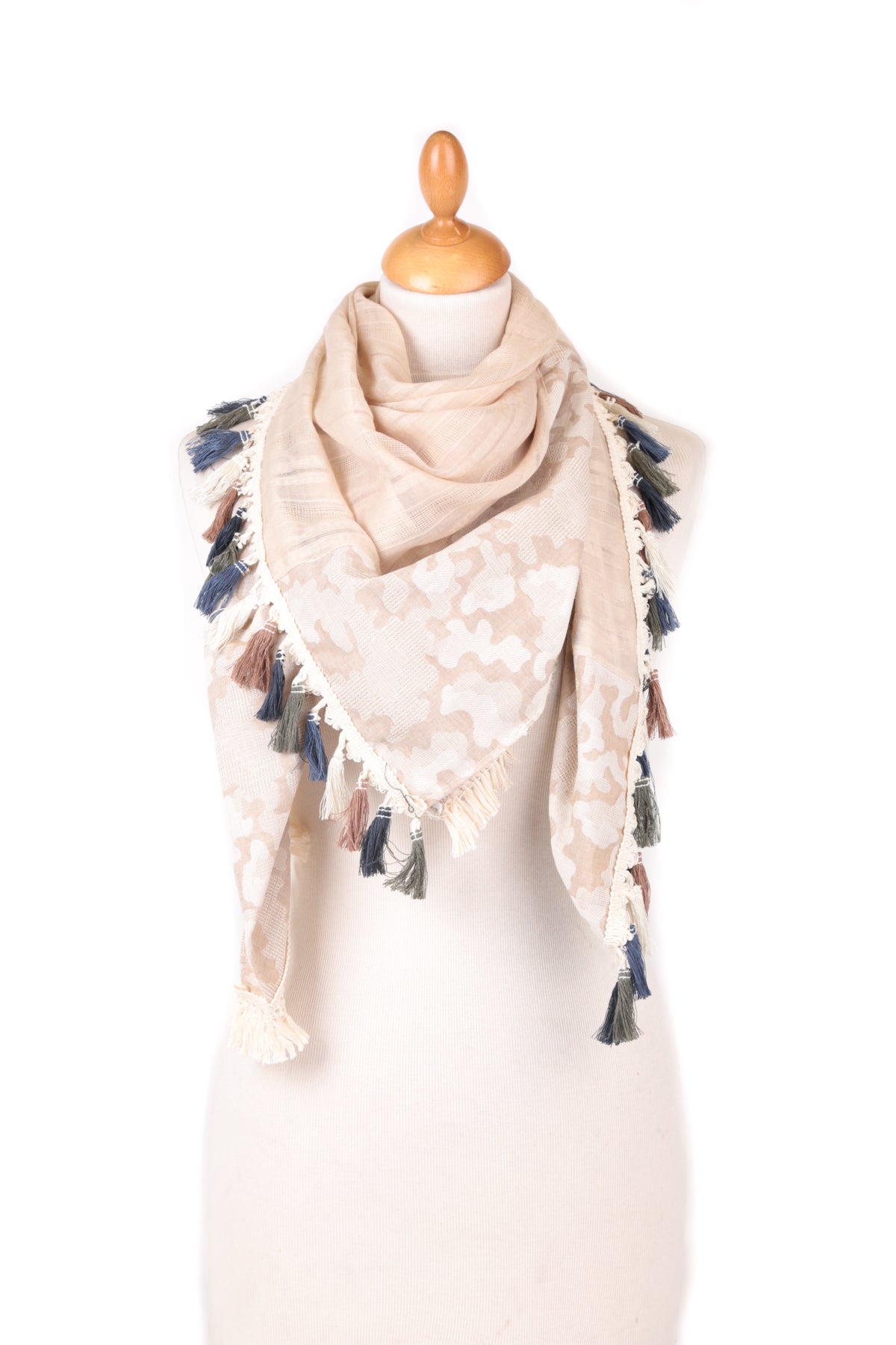 Scarf - Tassel - S1, scarf, Pure Plus Clothing, Lagenlook Clothing, Plus Size Fashion, Over 50 Fashion