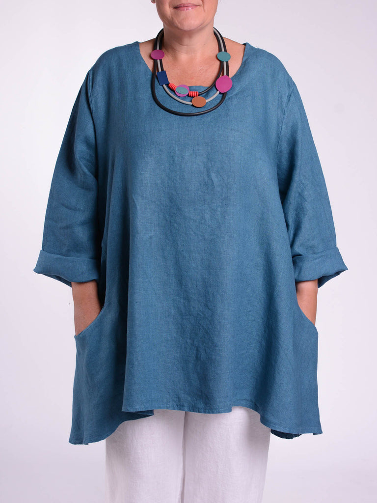 Lagenlook Heavy Linen Quirky Tunic - 9415 | Pure Plus Clothing